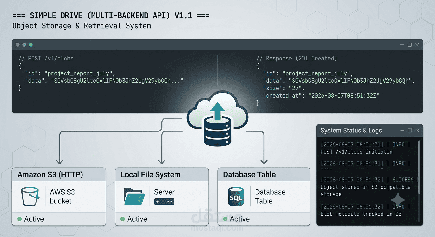 Simple Drive – Multi-Backend Object Storage API (Ruby on Rails)
