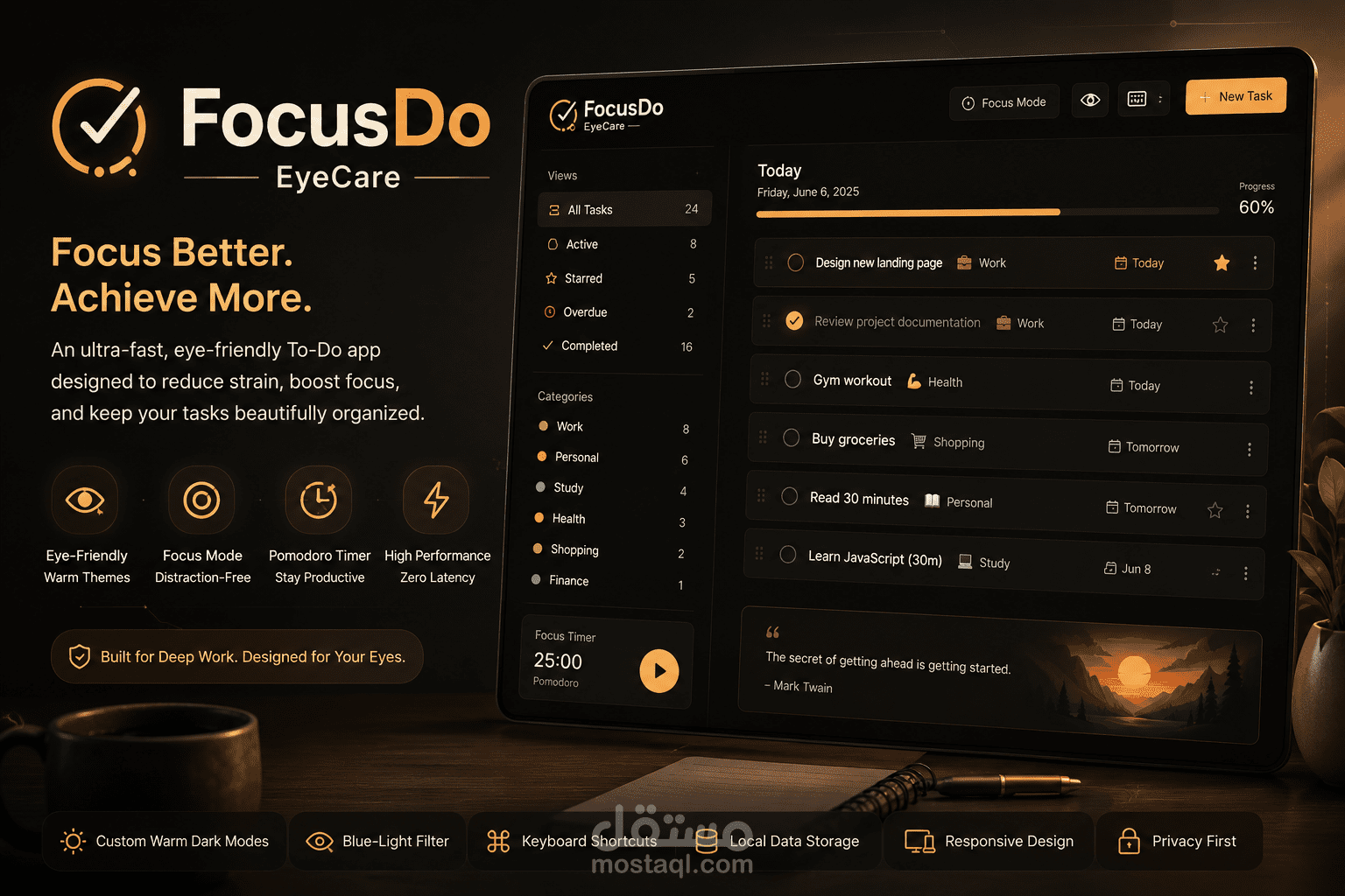 FocusDo – تطبيق ذكي باستخدام الذكاء الاصطناعي لإدارة المهام وتعزيز الإنتاجية