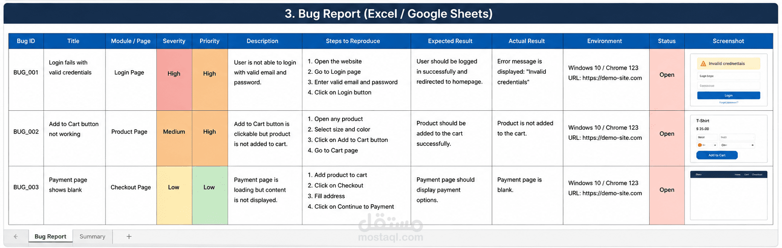 Manual Testing for E-commerce Website + Bug Report