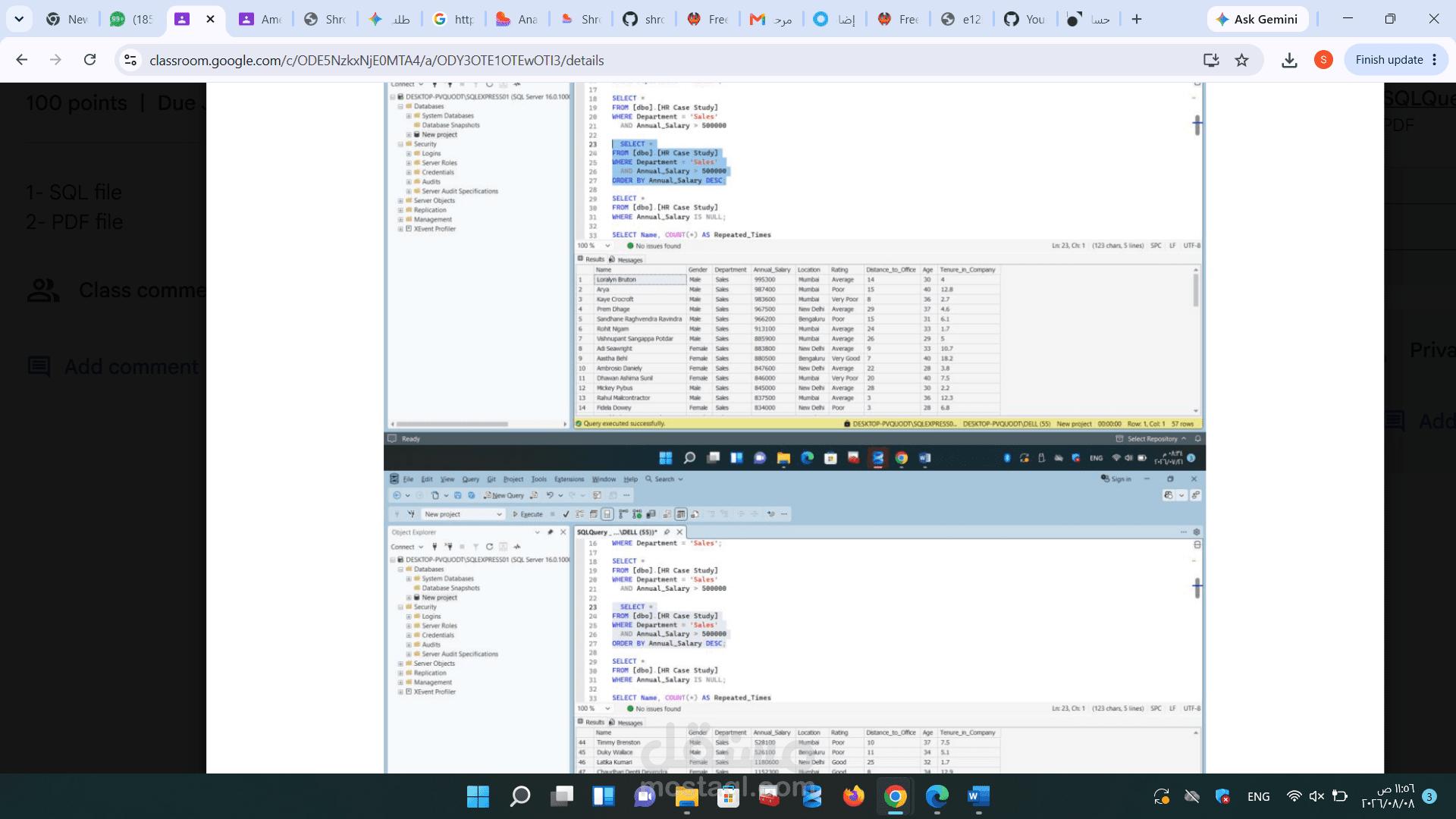 SQL Case study