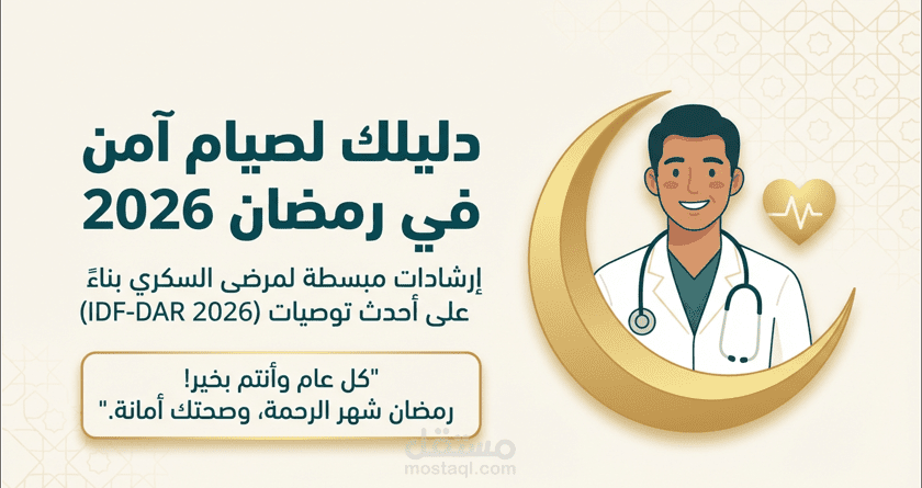 مشروع تثقيف صحي: دليل "صيام آمن" لمرضى السكري في رمضان 2026 والفيديو التوضيحي