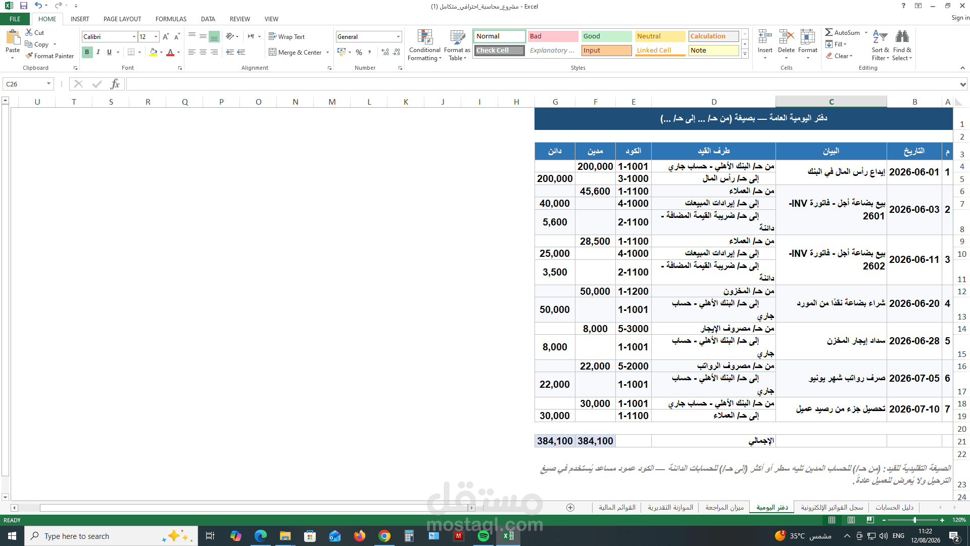 نظام محاسبي متكامل مع الفوترة الإلكترونية والموازنة التقديرية