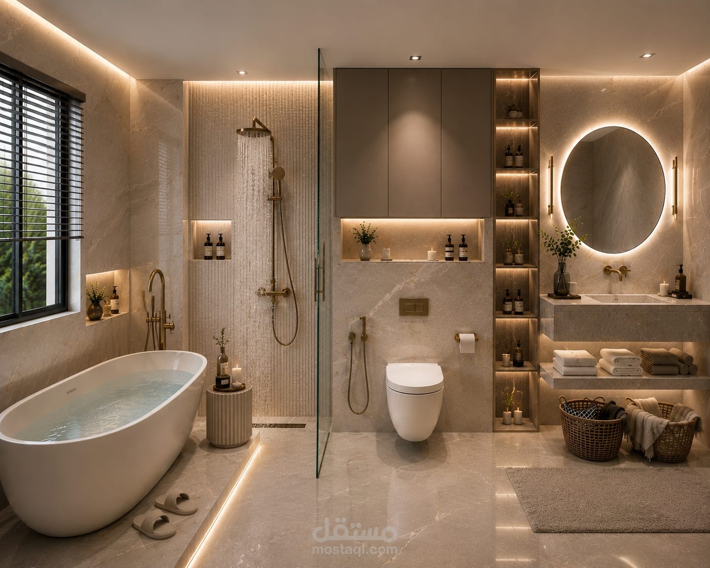 تصميم حمام غرفة نوم ماستر