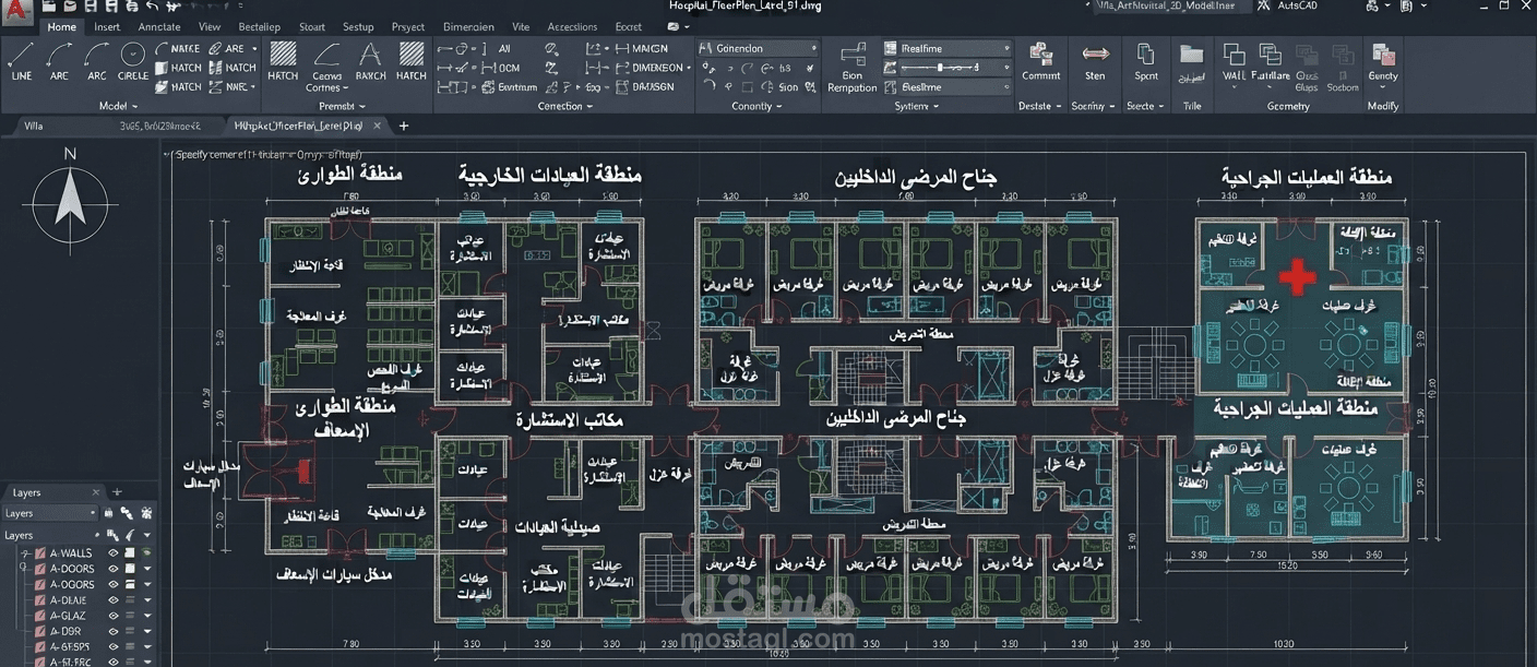 تصميم هندسي متكامل لمستشفى حديث باستخدام تقنيات النمذجة ثلاثية الأبعاد