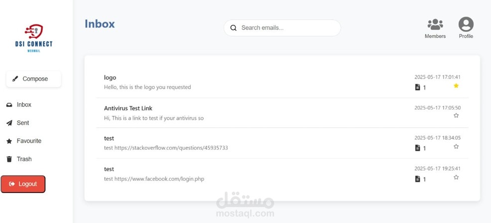 Secure Internal Messaging System using React & Flask | نظام مراسلة داخلي آمن باستخدام React وFlask