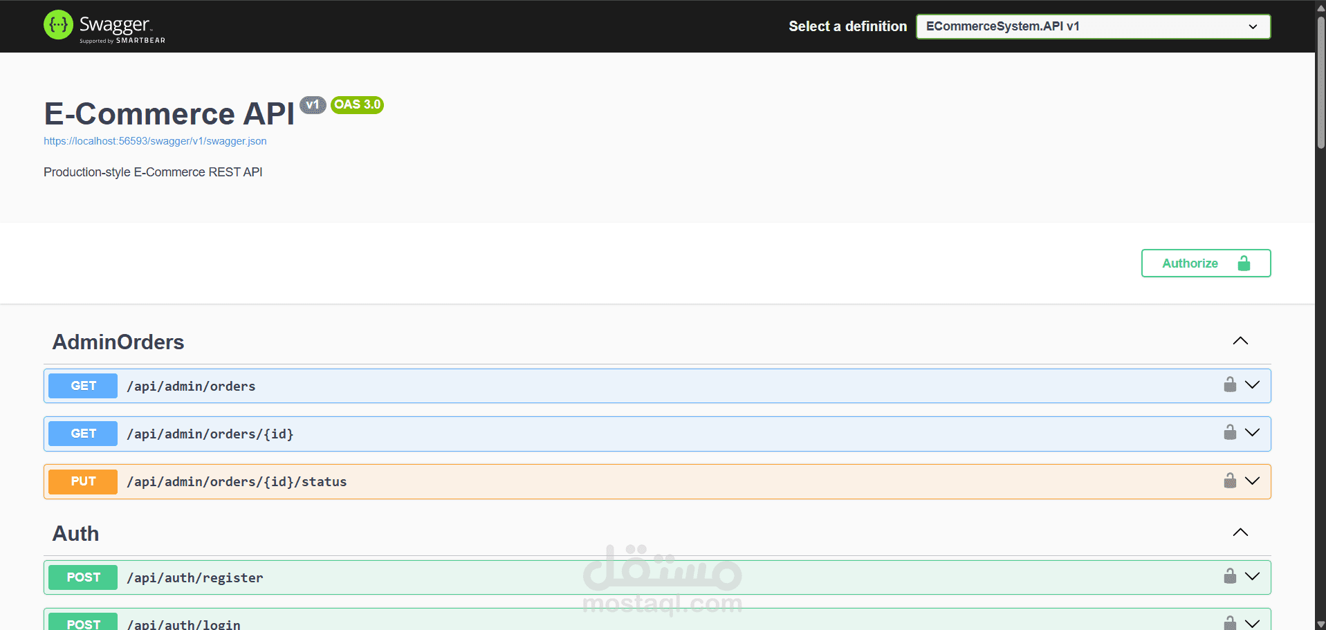 بناء نظام خلفي (Backend API) متكامل لمتجر إلكتروني باستخدام .NET 8 و Clean Architecture