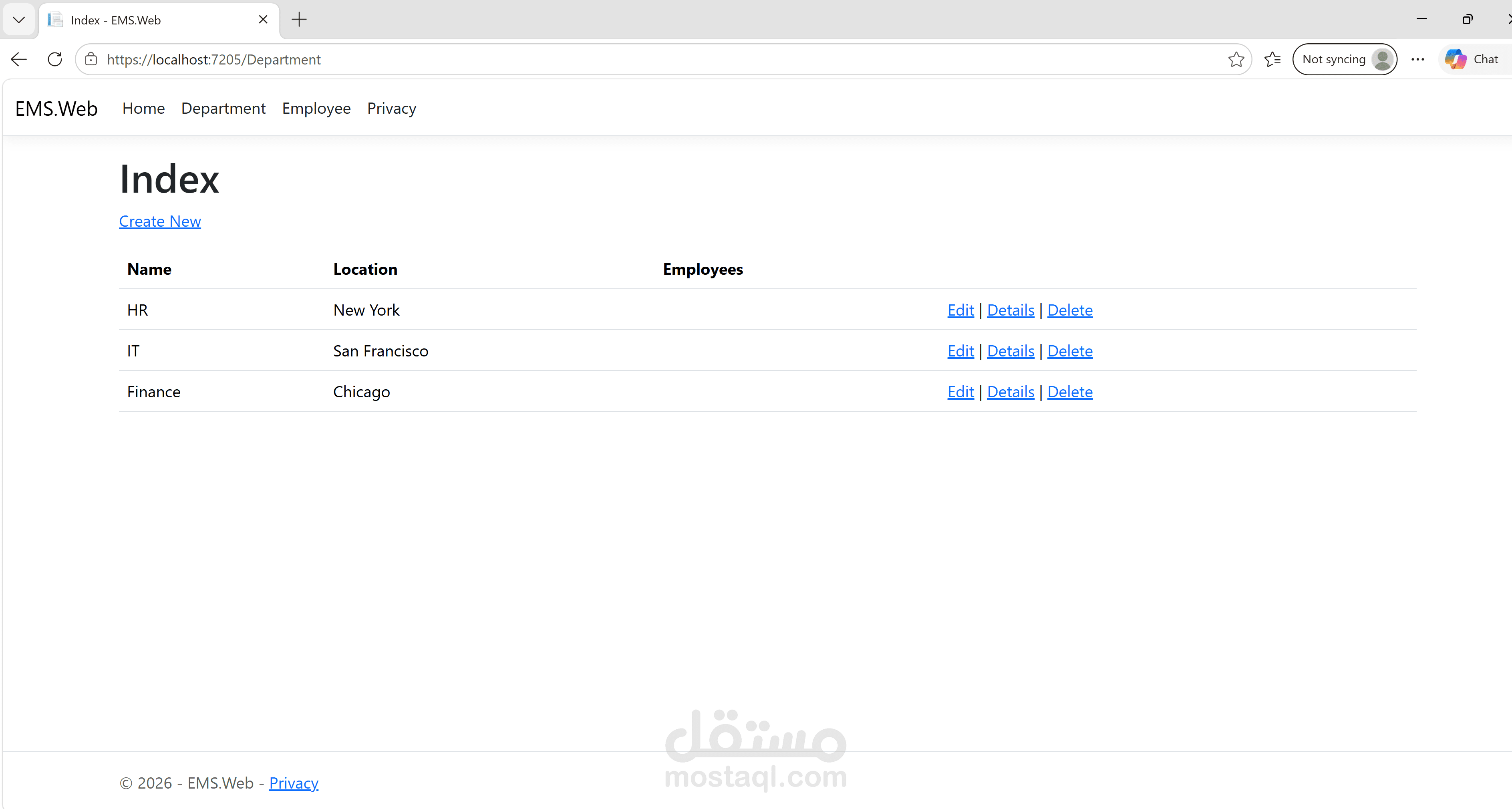 نظام إدارة الموظفين الهيكلي | ASP.NET Core Solution