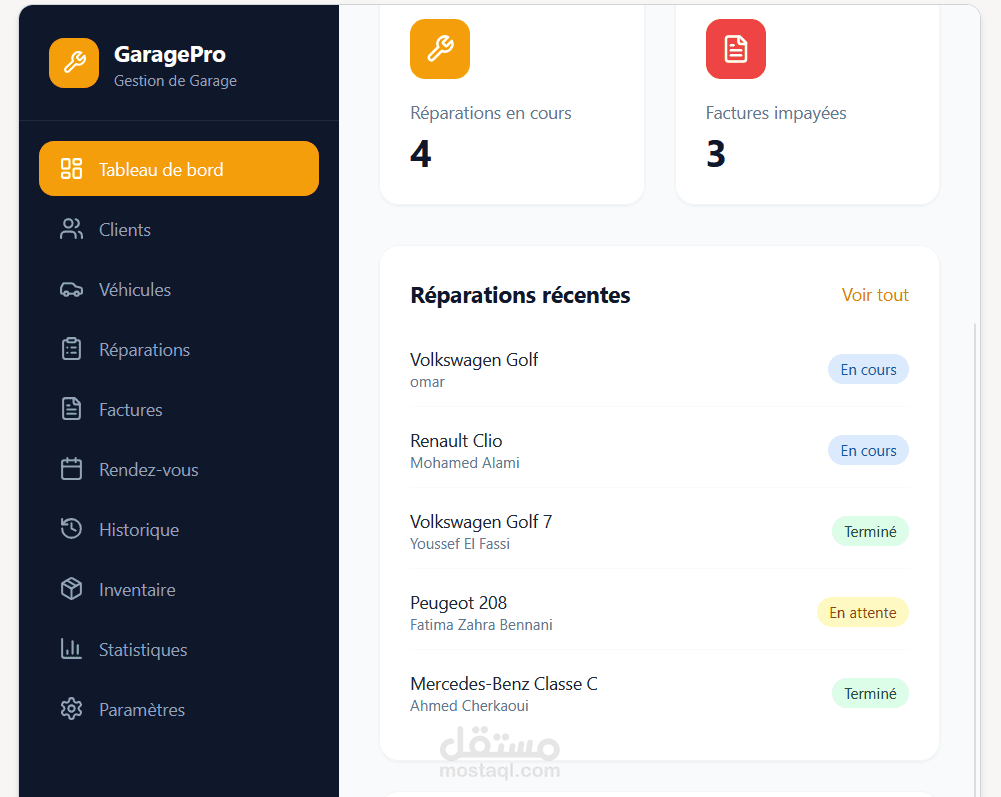 Garage Management App