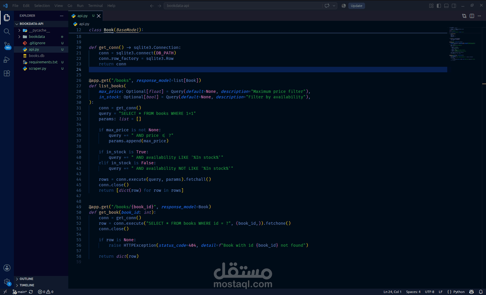 Scraped Data REST API (Python, FastAPI, SQLite)