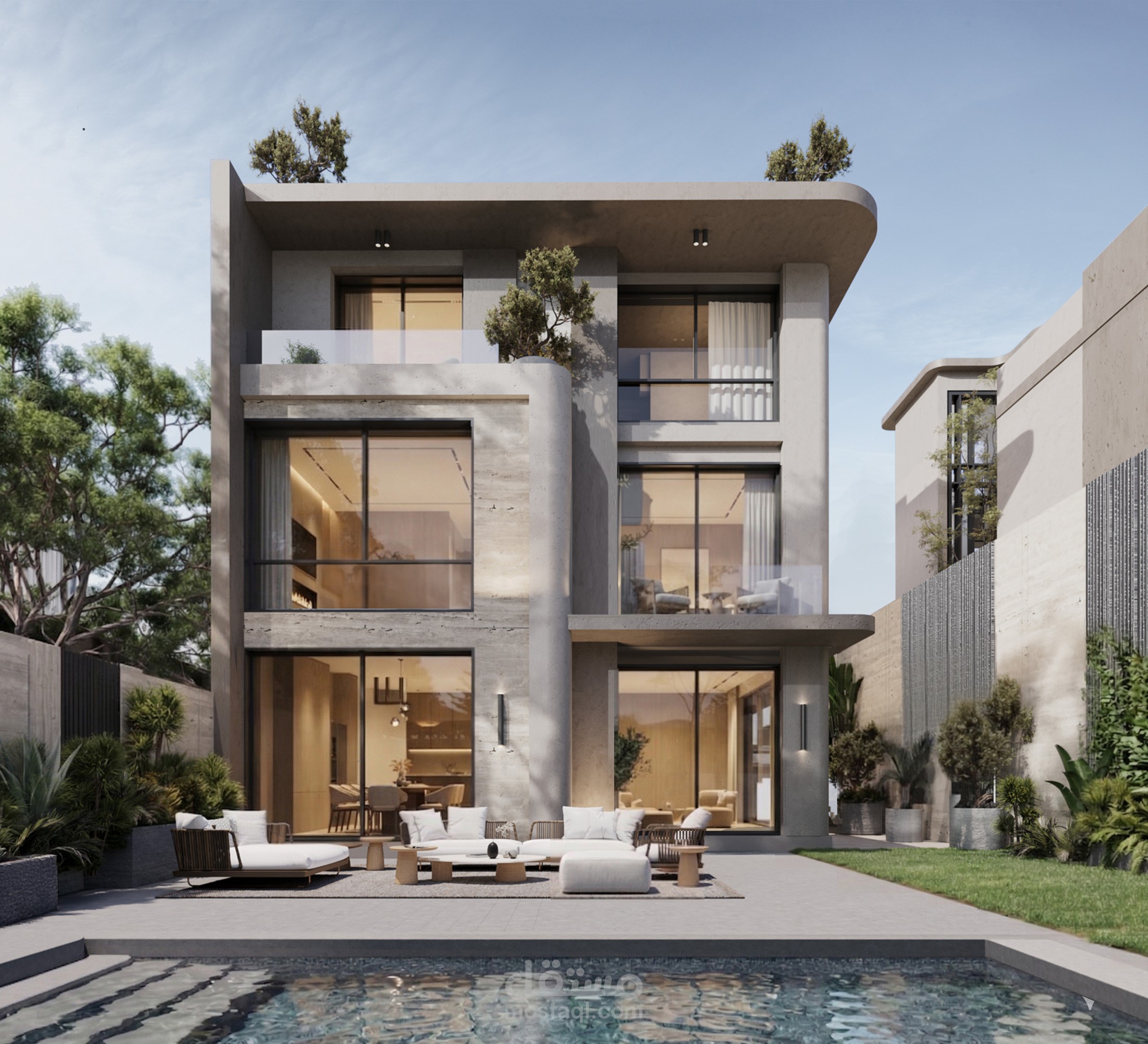 تصميم فيلا معماريا  داخليا وخارجيا