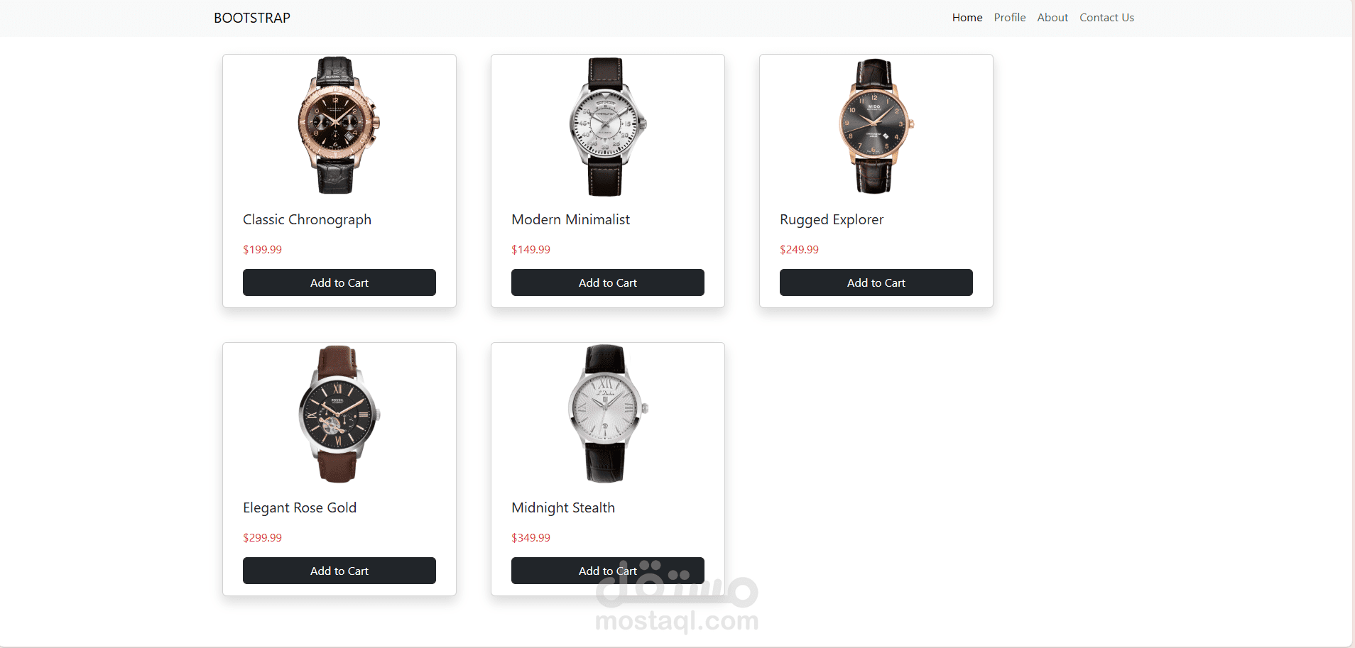 Responsive React Web Interface