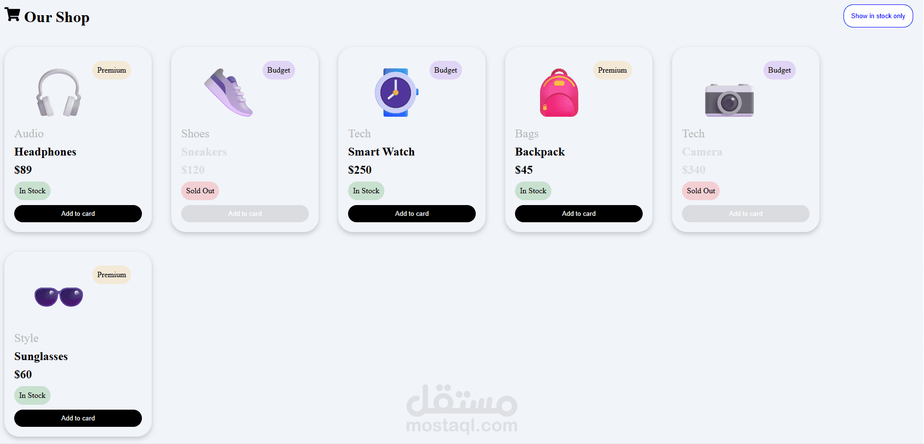 Product Filtering Web App