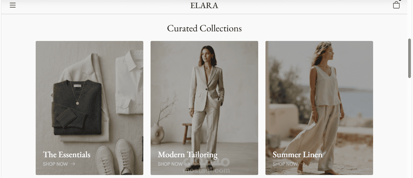 صفحة هبوط (Landing Page) لموقع تسوق للملابس باستخدام HTML5 وCSS3