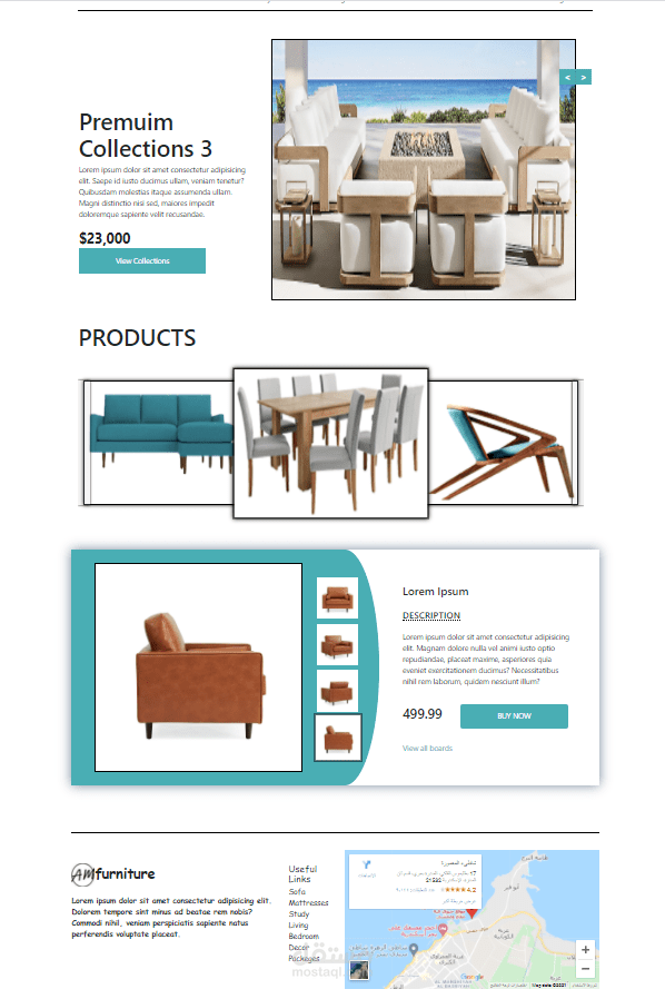 تصميم landing page لموقع اثاث