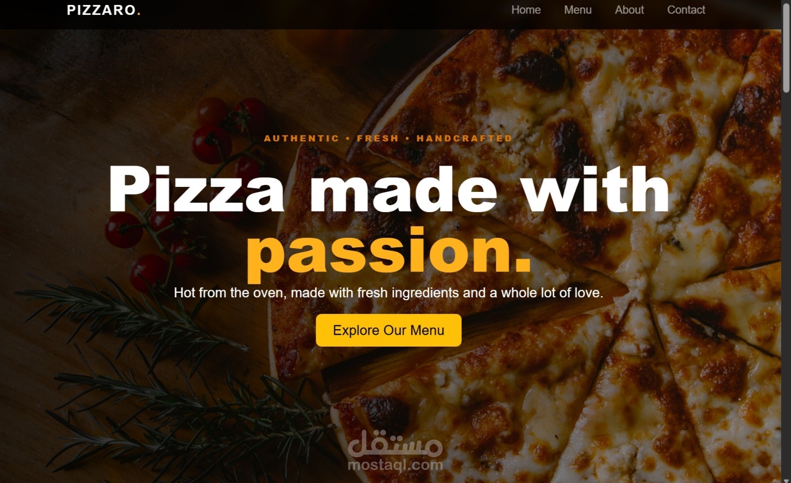 Pizzaro – Pizza Restaurant Website