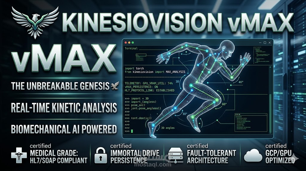 نظام KINESIOVISION vMAX: الثورة الهندسية في التحليل الحركي والذكاء الاصطناعي السيبراني