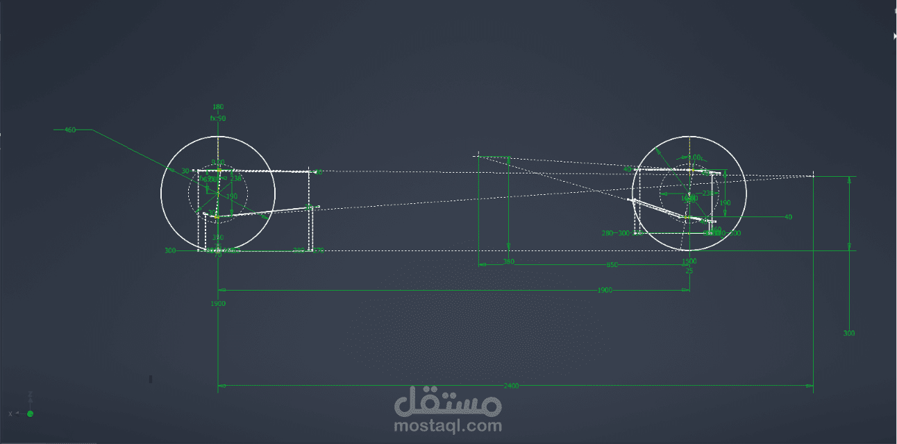تصميم هندسة التعليق وتوزيع المساحة
