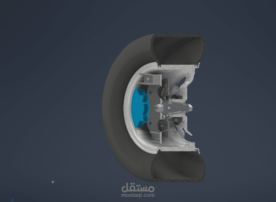 تصميم محور العجلة والمسمار المحوري والحامل
