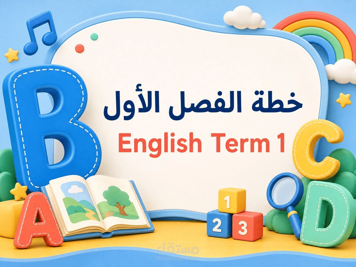تصميم عرض تعليمي تفاعلي لخطة الفصل الأول في اللغة الإنجليزية  و اللغة العربية للأطفال