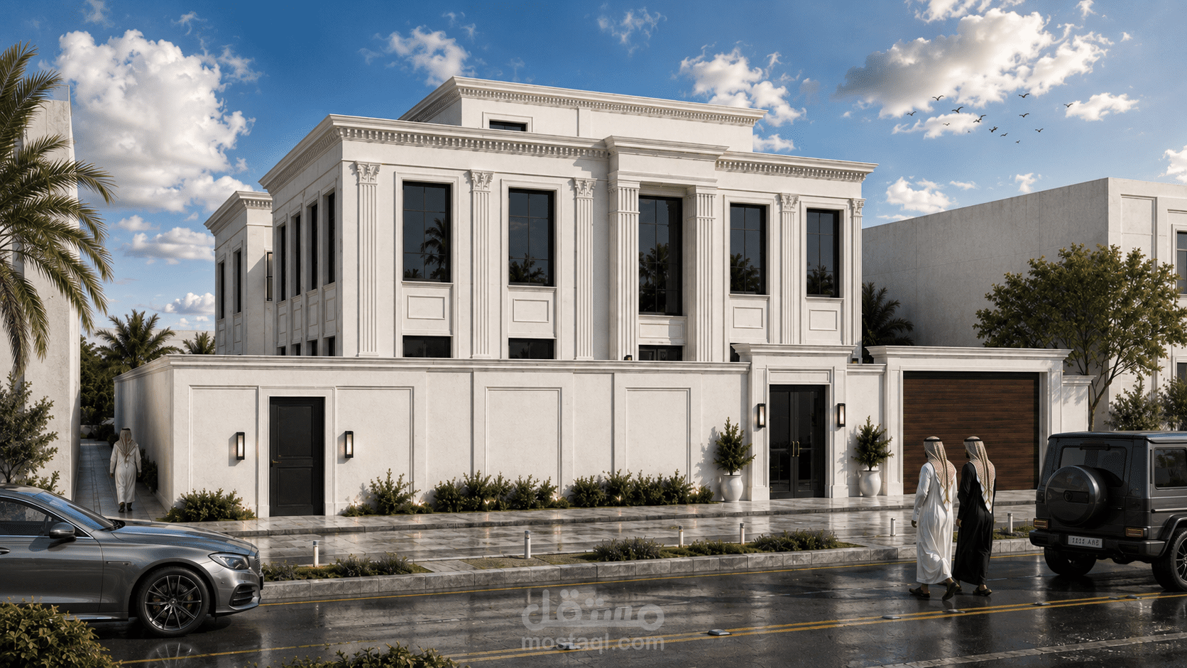 تصميم وتطوير واجهة فيلا مودرن فاخرة | 3D Architectural Visualization
