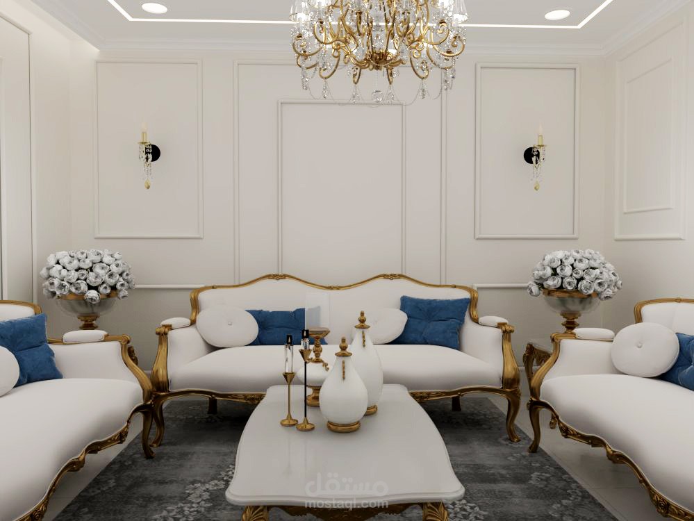 تصميم صالون ضيوف نيو كلاسيك