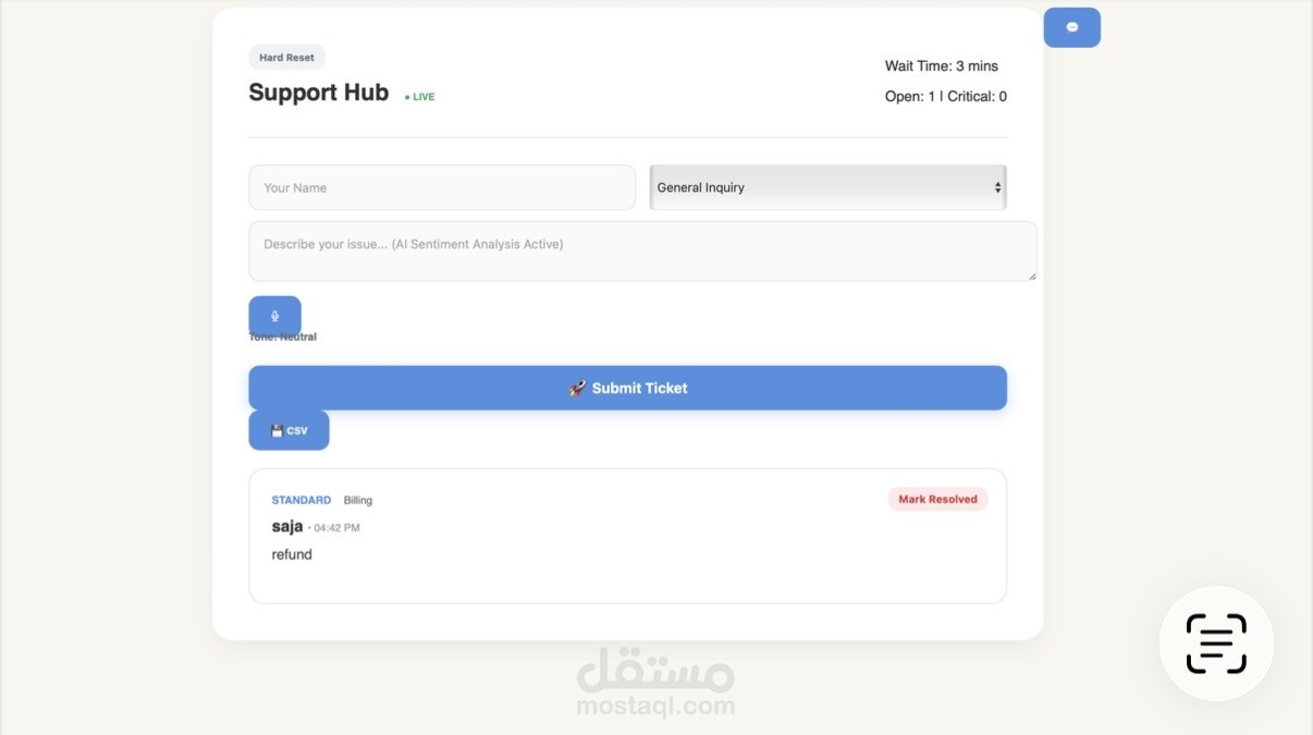 Enterprise AI Support Hub — Ticket Management System