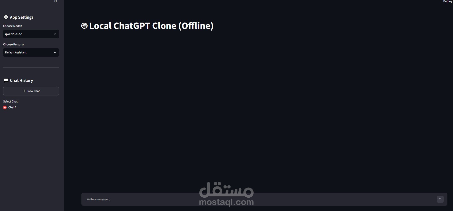 شات بوت ذكي يعمل أوفلاين بالكامل لحماية خصوصية البيانات (Offline Local AI Chatbot)