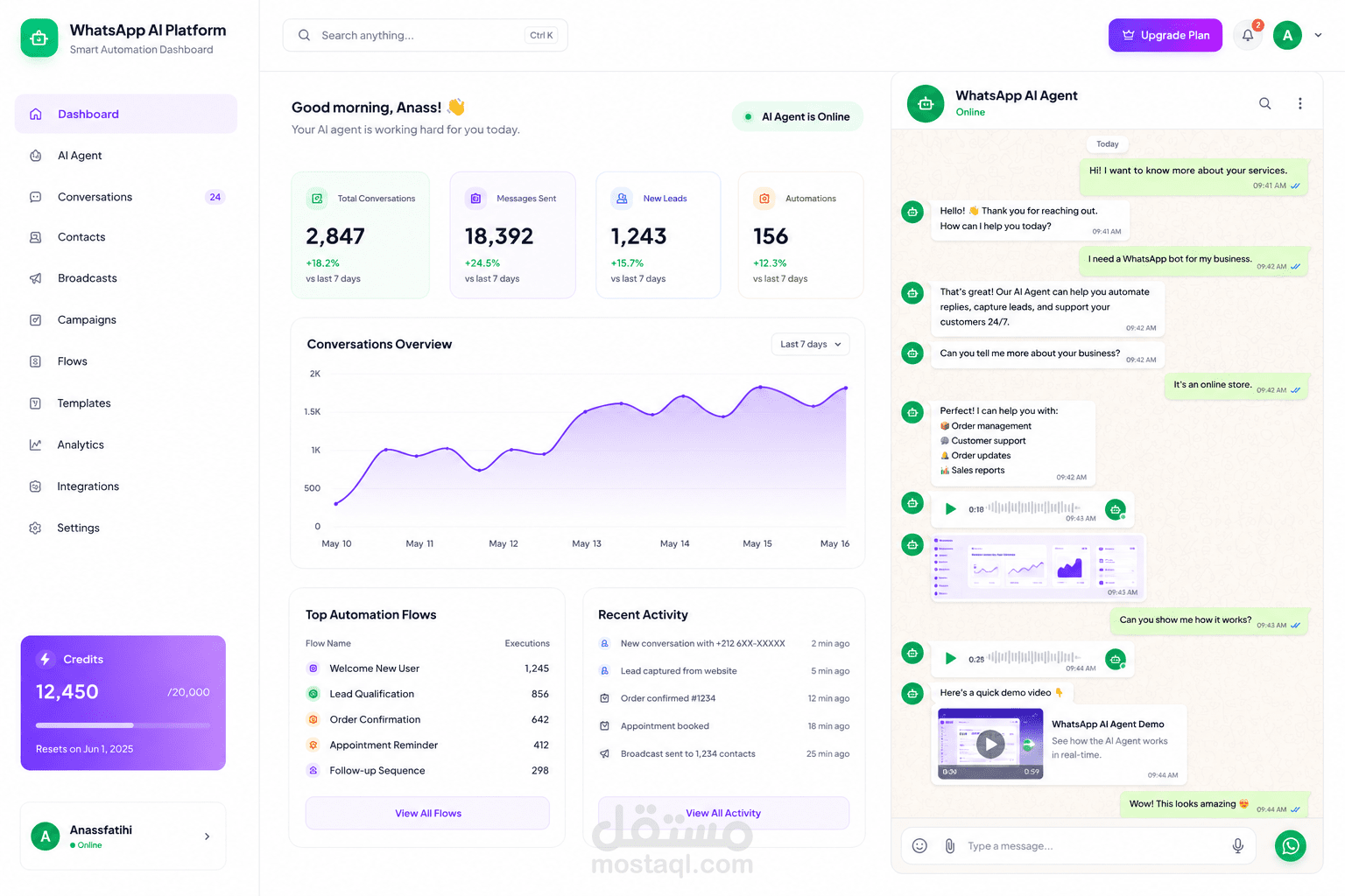 WhatsApp AI Agent SaaS - Intelligent Customer Automation Platform
