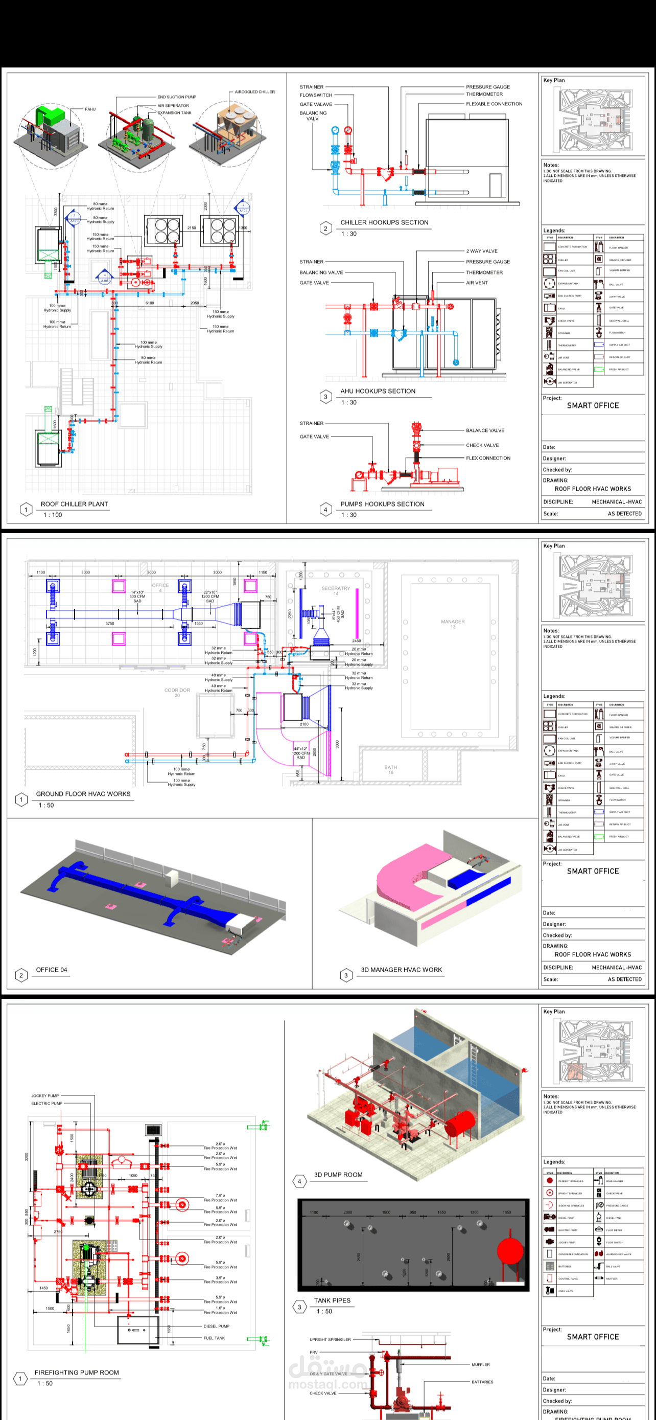 Design of MEP HVAC and Fire fighting Smart office