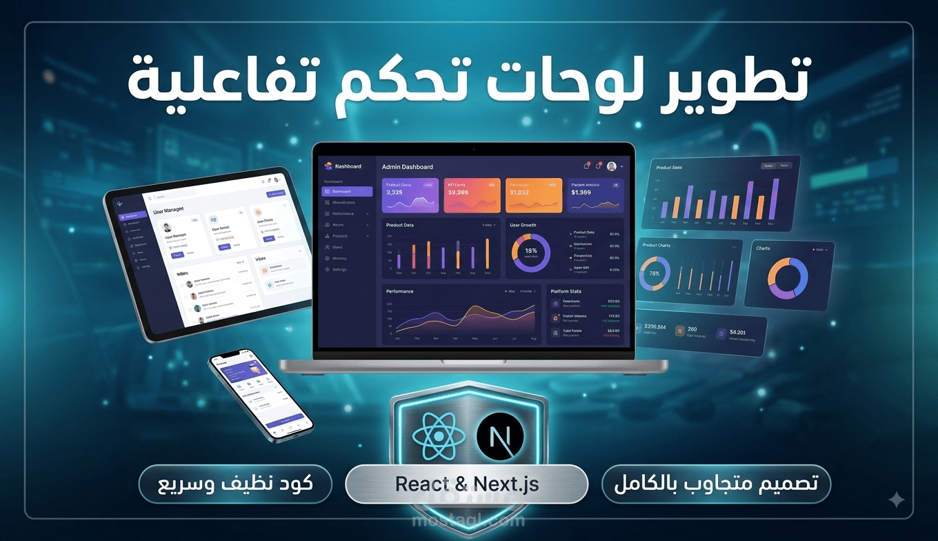 تطوير واجهة لوحة تحكم تفاعلية ومتجاوبة Front End Dashboard