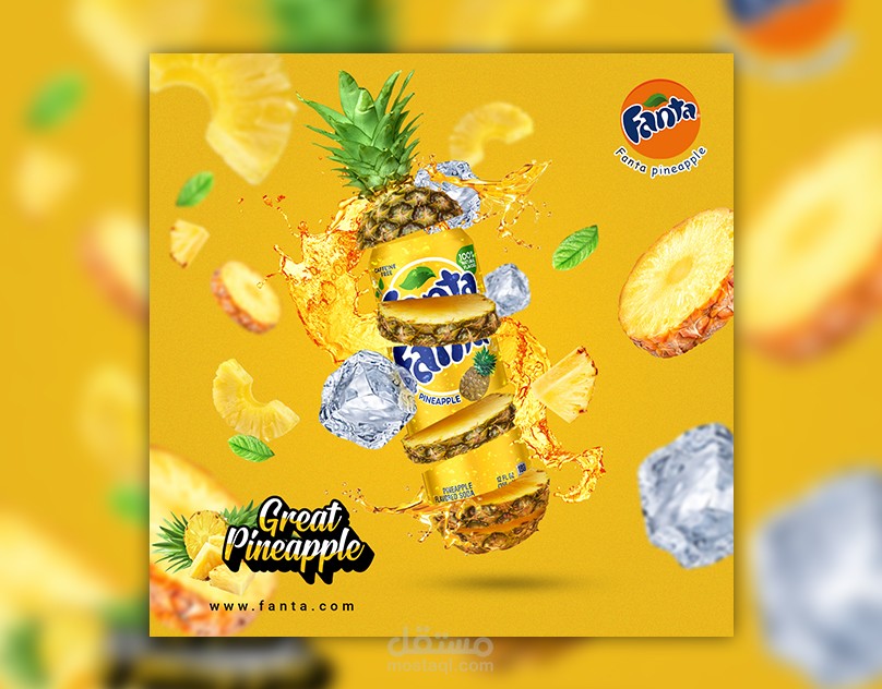 Social Media Design for Fanta pineapple
