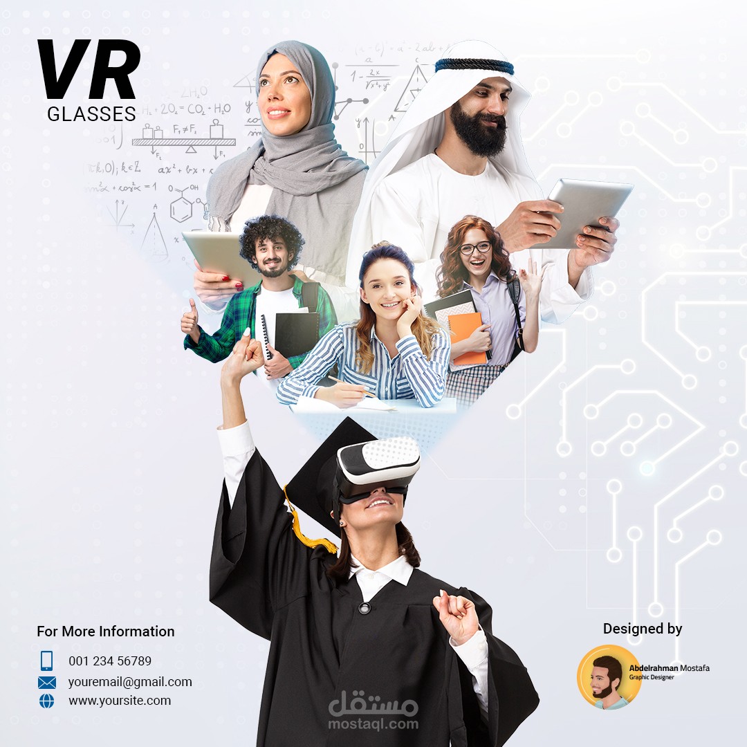 تصميم سوشيال ميديا عن الواقع الافتراضي Glasses VR