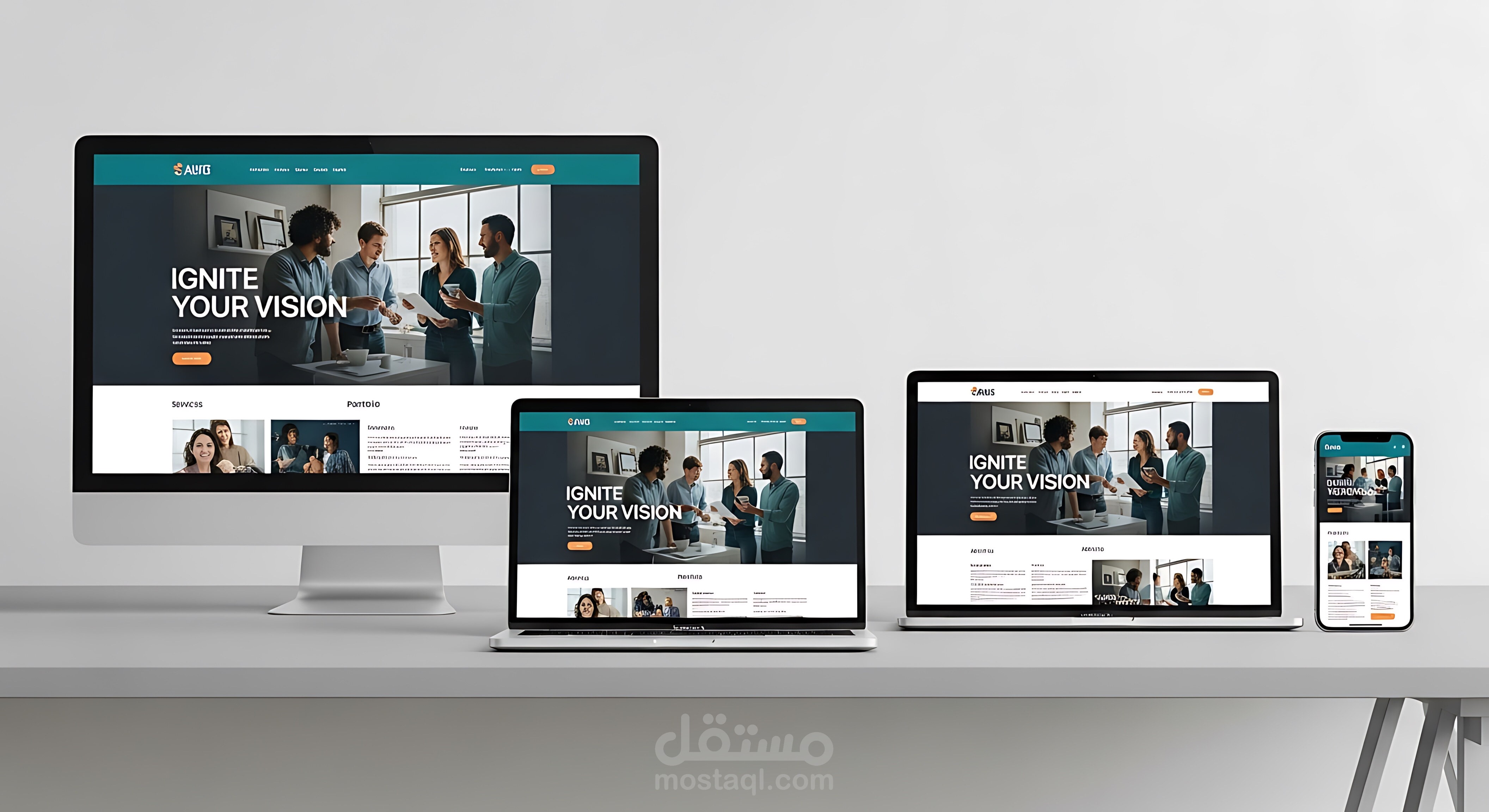 تصميم وتطوير موقع إلكتروني متكامل للواجهات الأمامية (Front-End Web Development)