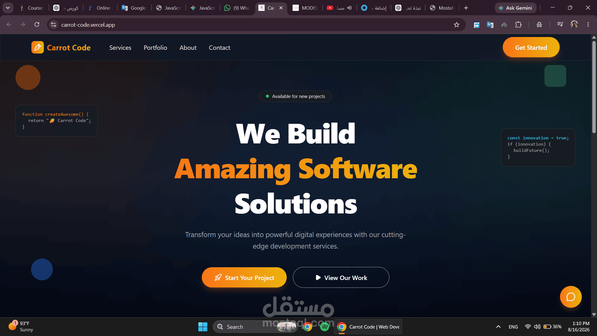 Carrot Code - Agency Website