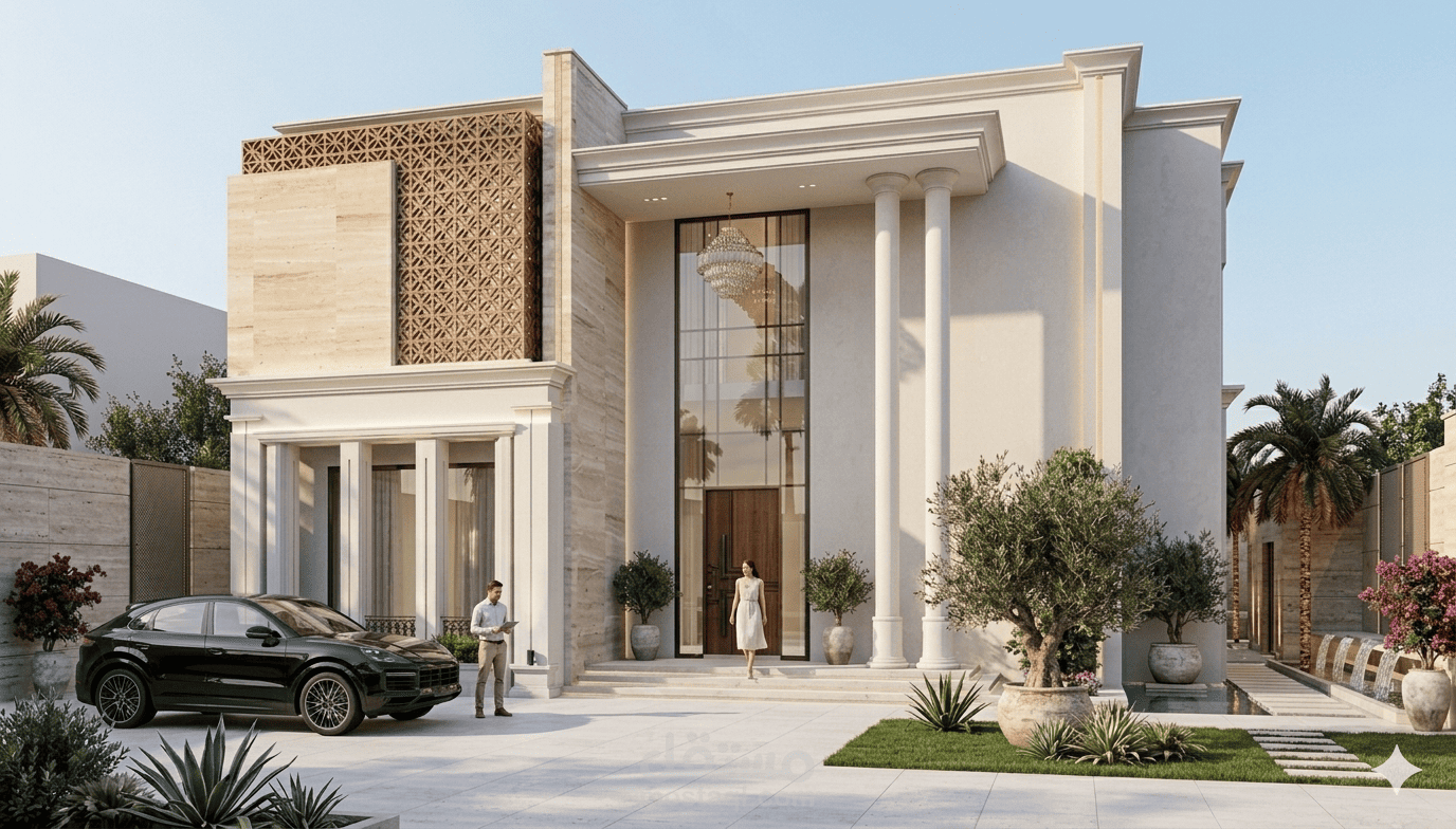 تصميم واجهة فيلا نيوكلاسيك