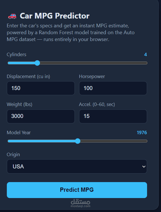 Car MPG Predictor