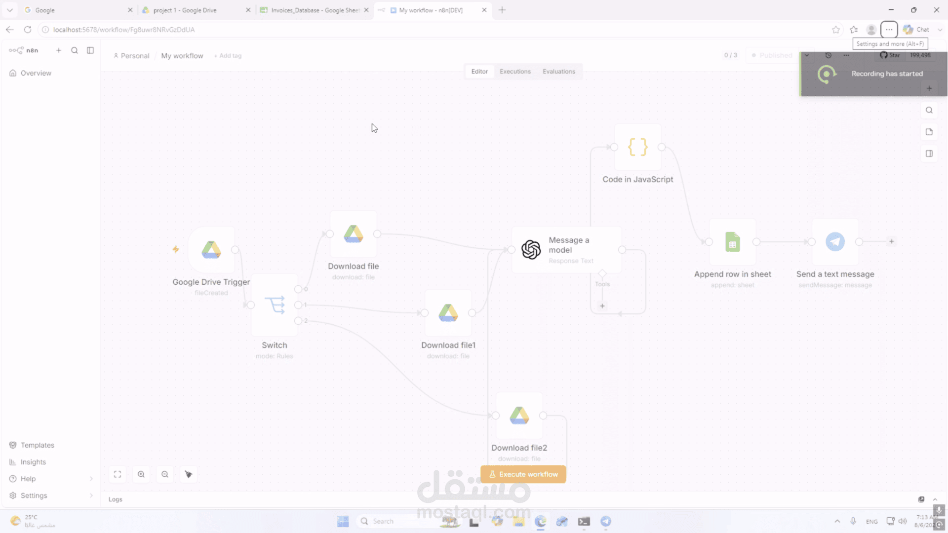 أتمتة العمليات وربط التطبيقات (n8n & Make)
