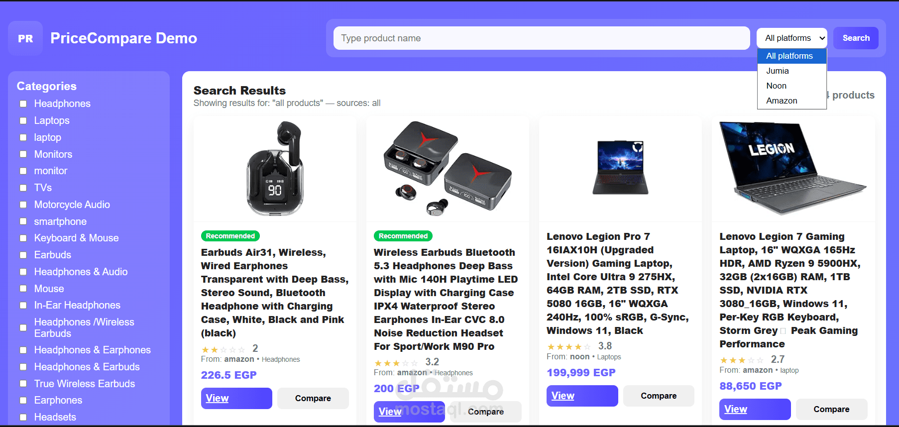 PriceCompare Platform