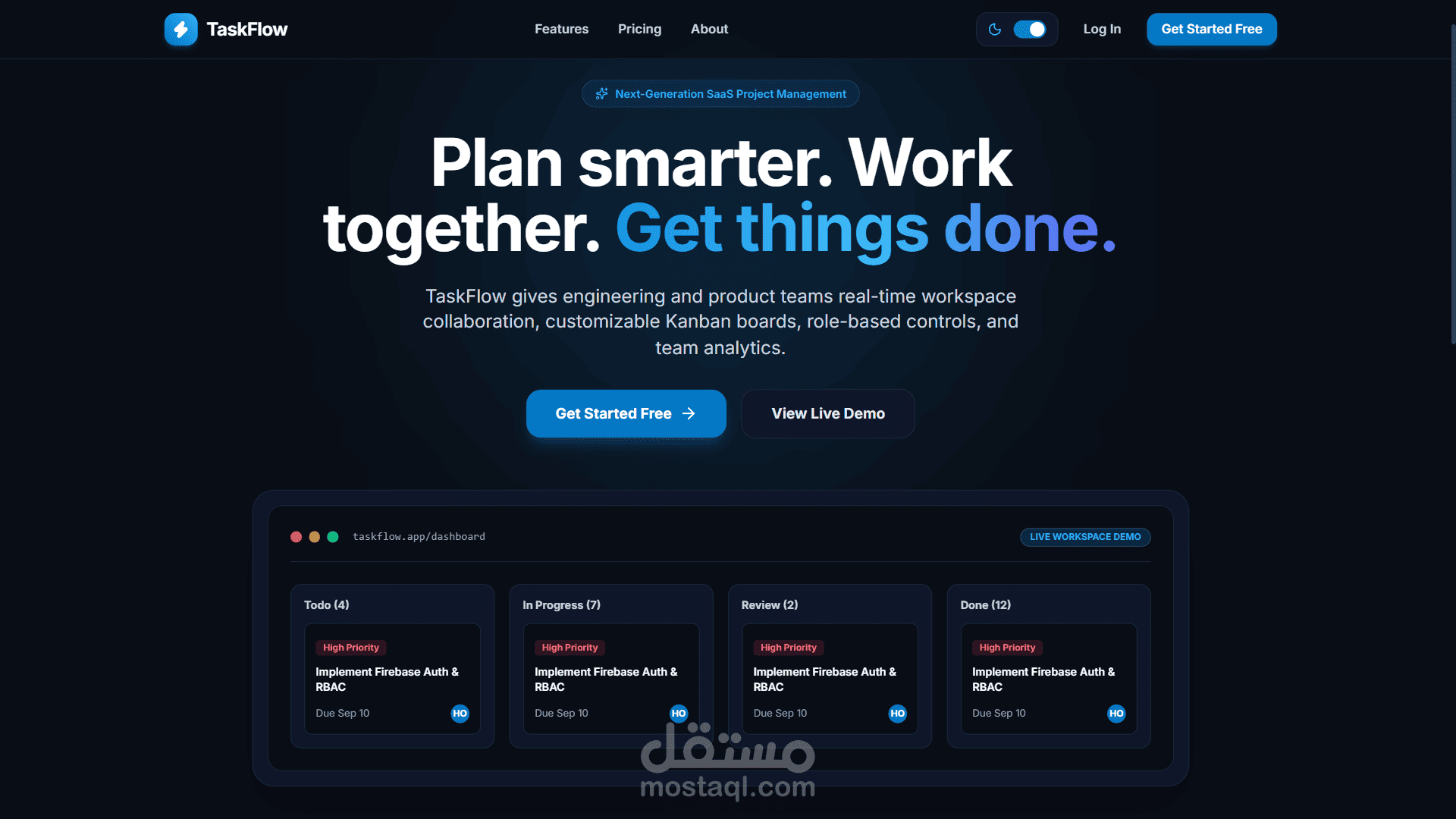 TaskFlow – منصة لإدارة المشاريع والمهام للفرق