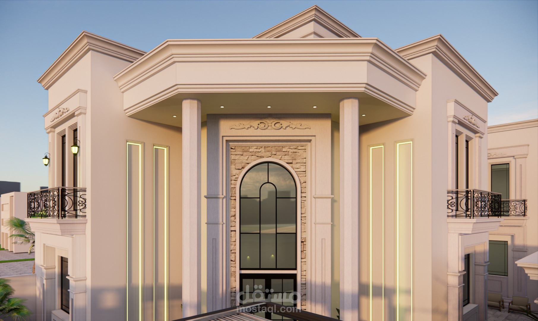 تصميم فيلا على نظام نيوكلاسيك