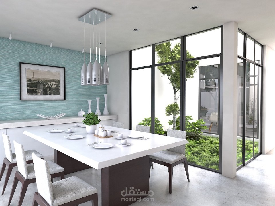 صالة معيشة و غرفة طعام (DINING - LIVING ROOM)