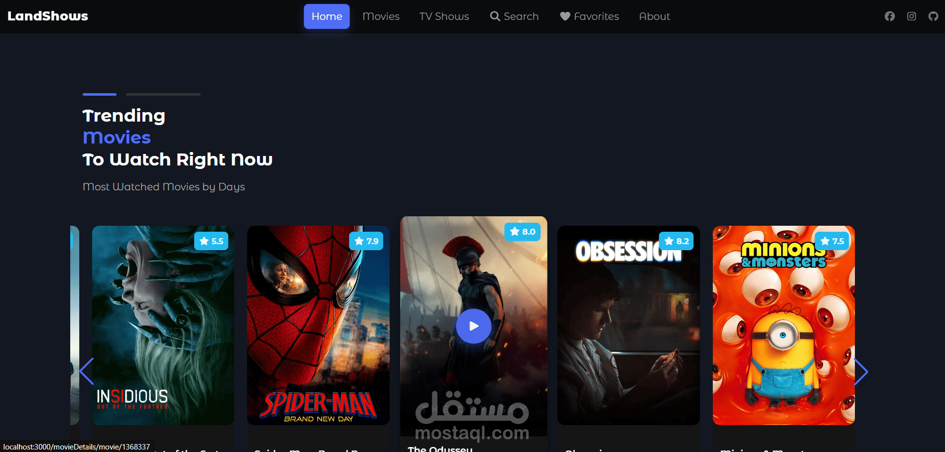 تطبيق أفلام احترافي باستخدام React.js و TMDB API