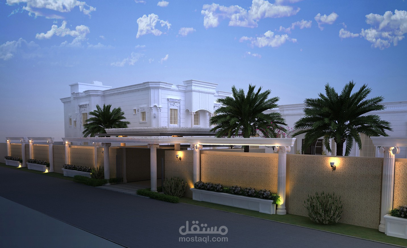 تصميم خارجي لفيلا بالسعوديه