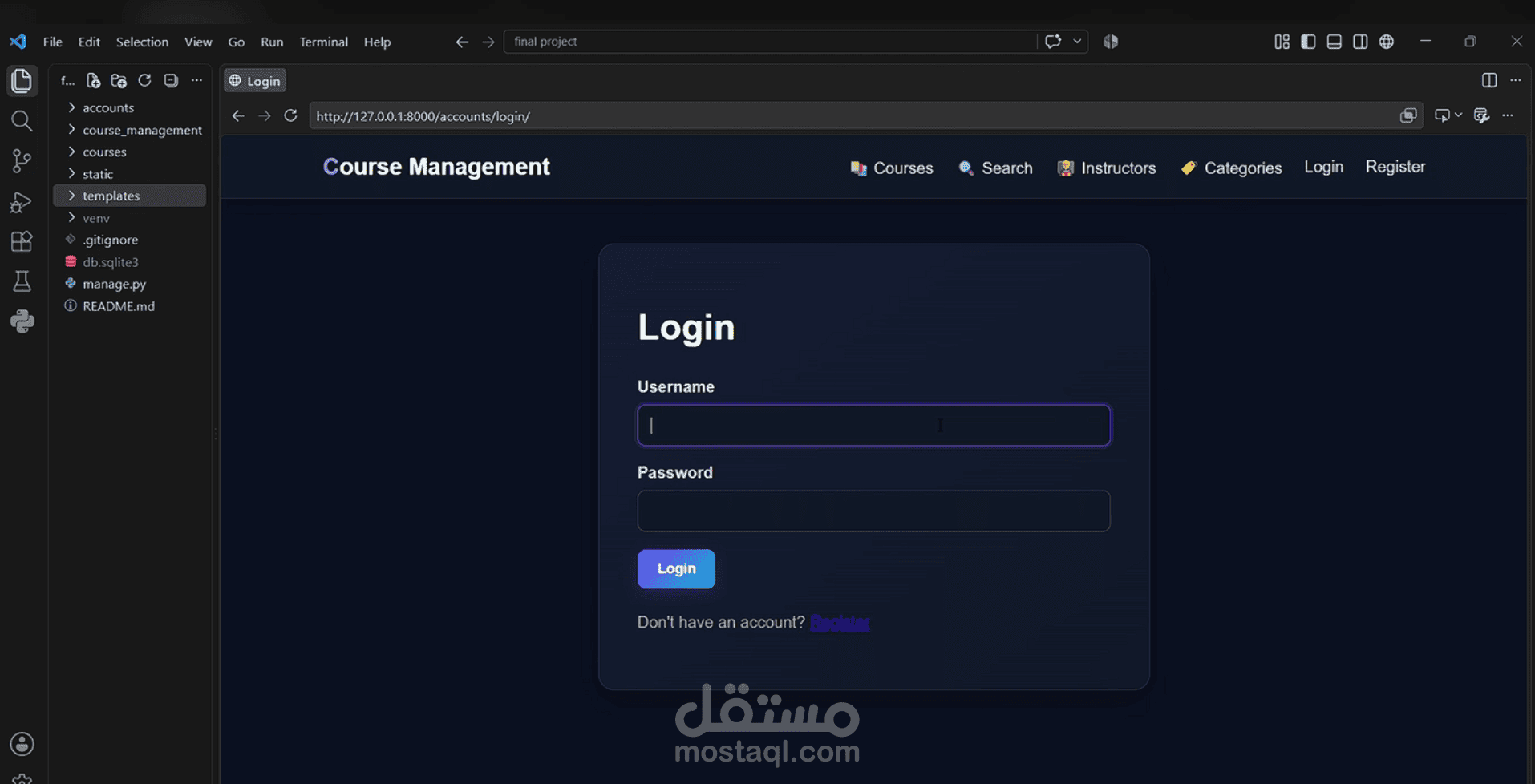 Course Management System – نظام إدارة الكورسات
