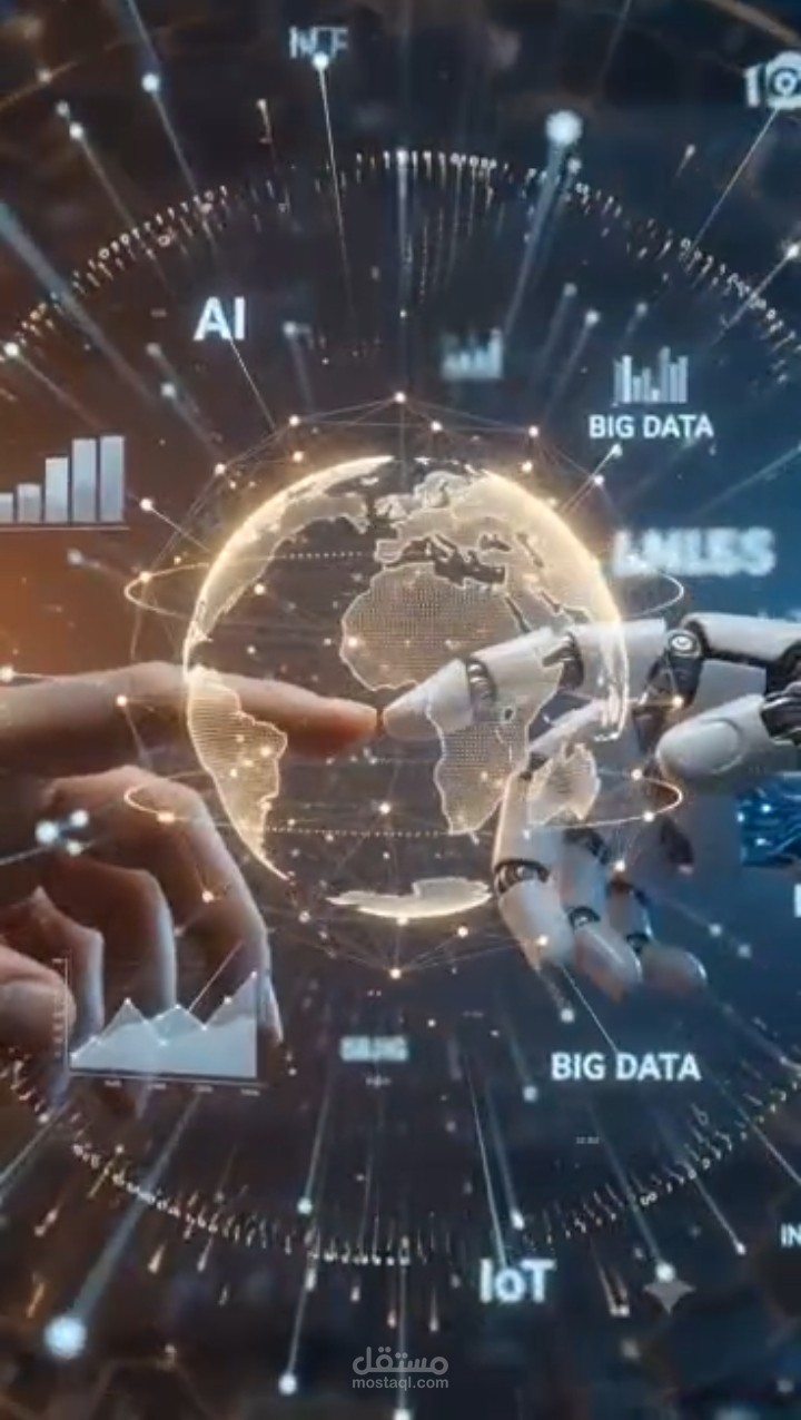 Human and AI Connection – Futuristic Visual Design