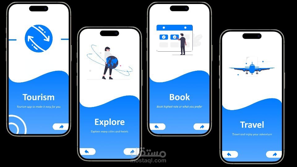 تطبيق هاتف لحجز رحلات سياحية بواجهة احترافية و تجربة مستخدم فريدة