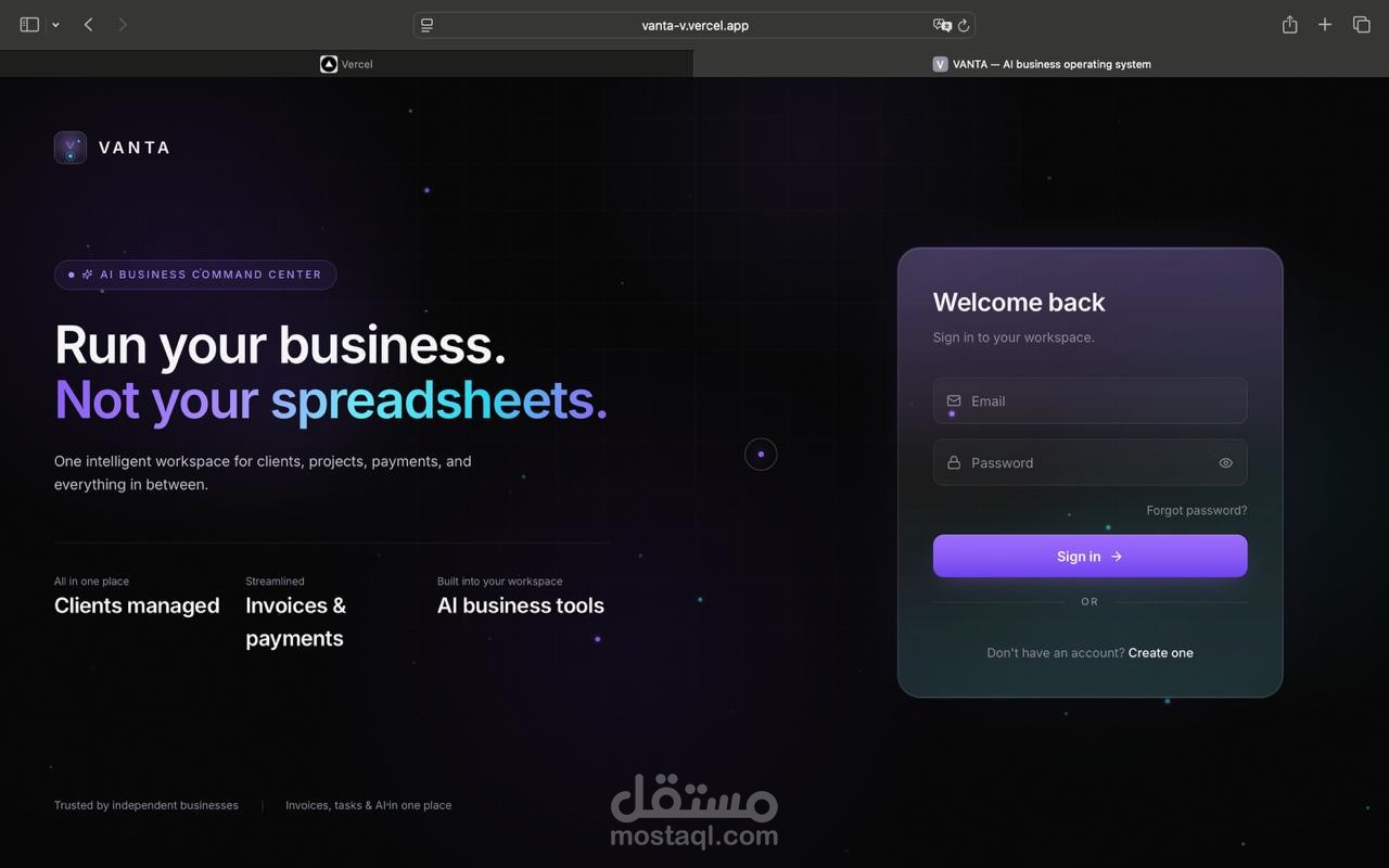 NOVA – منصة SaaS لإدارة الأعمال والفواتير