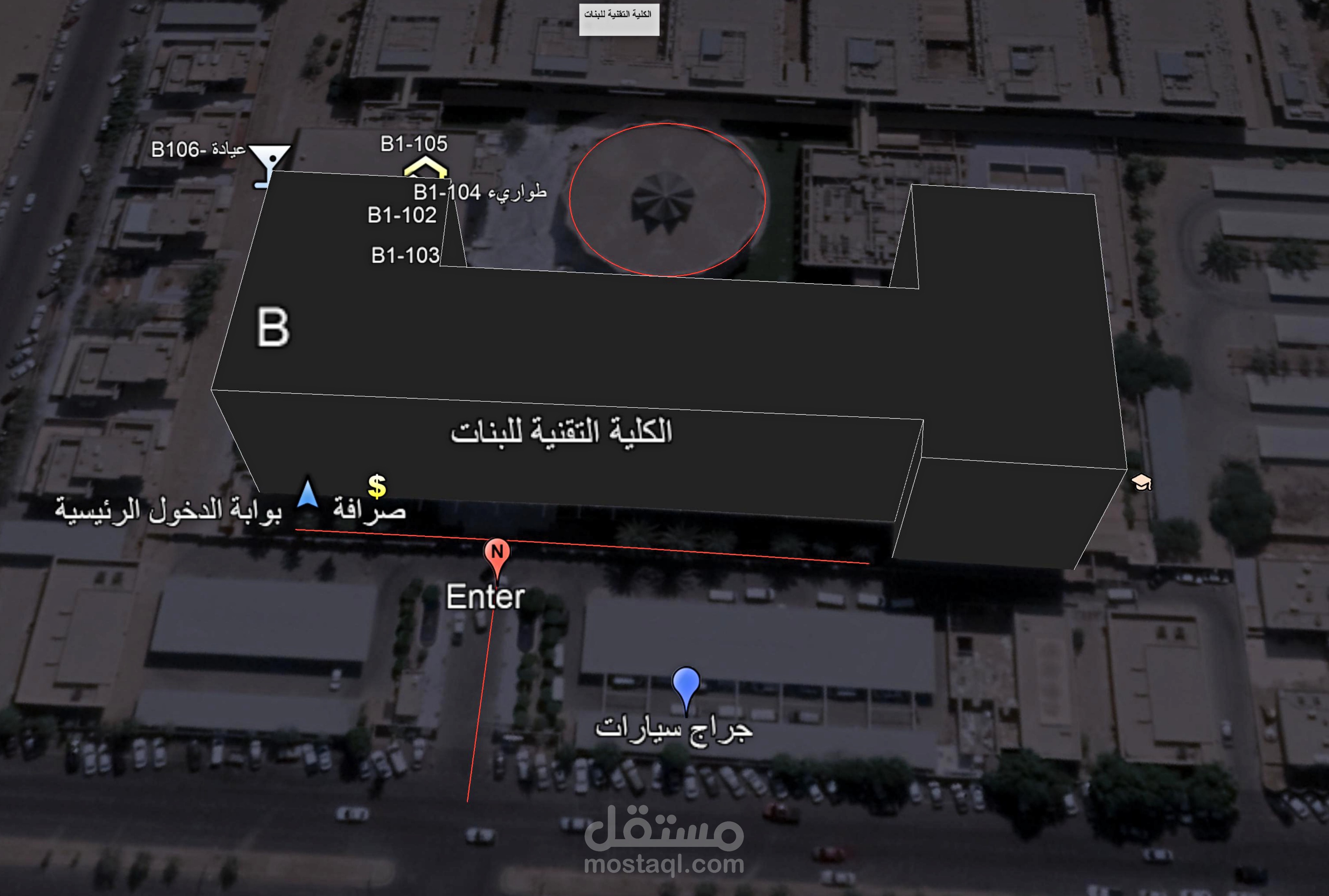 خريطة ارشادية علي تطبيق الكتروني