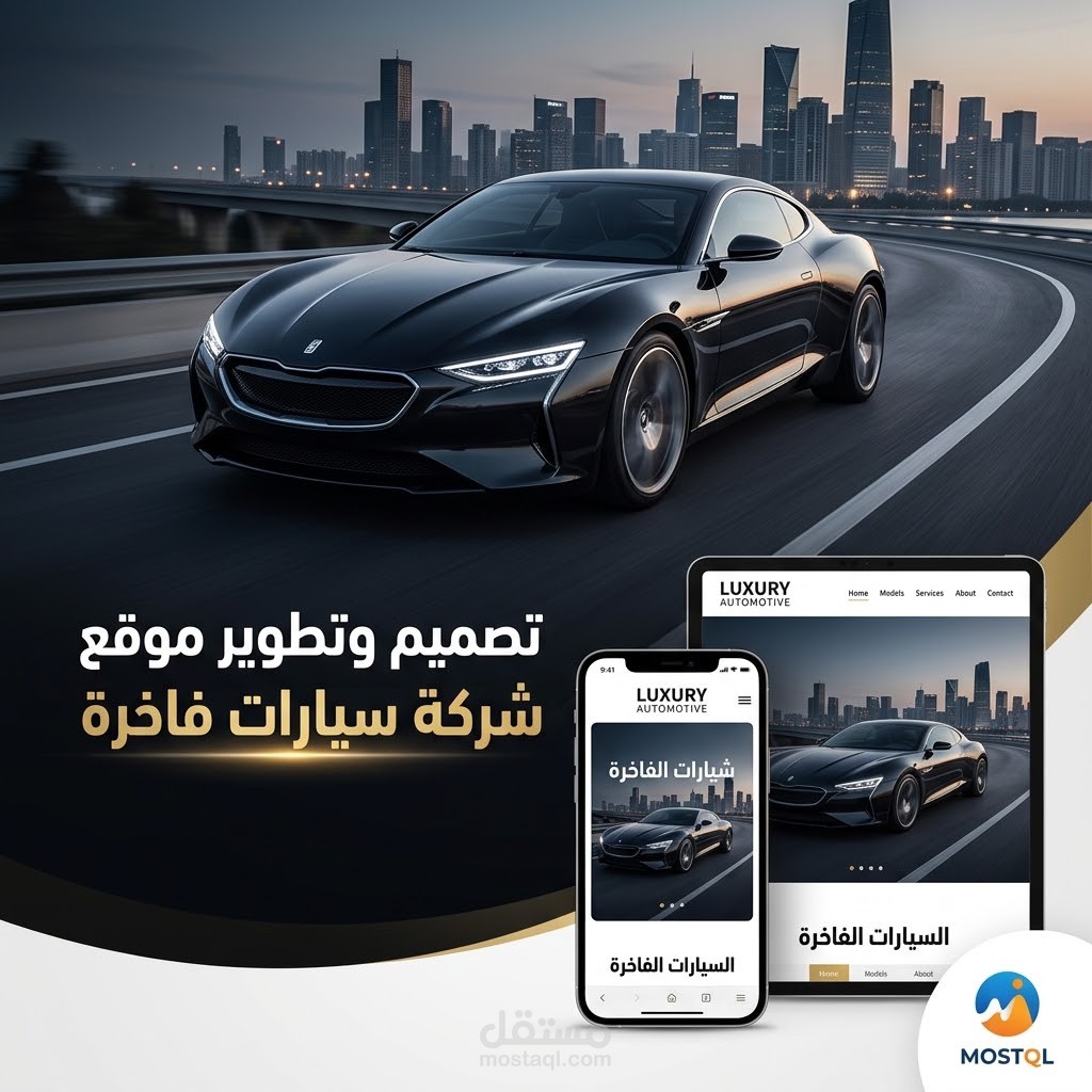 تصميم وتطوير موقع شركة سيارات فاخرة | Luxury Automotive Website
