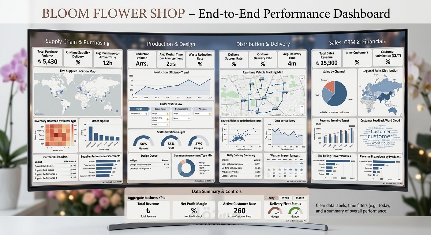 BLOOM FLOWER SHOP – End-to-End Performance Dashboard